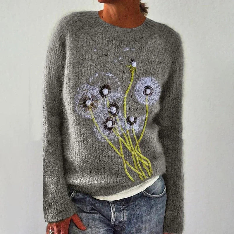 Women's Cozy Sweater with Festive Motif