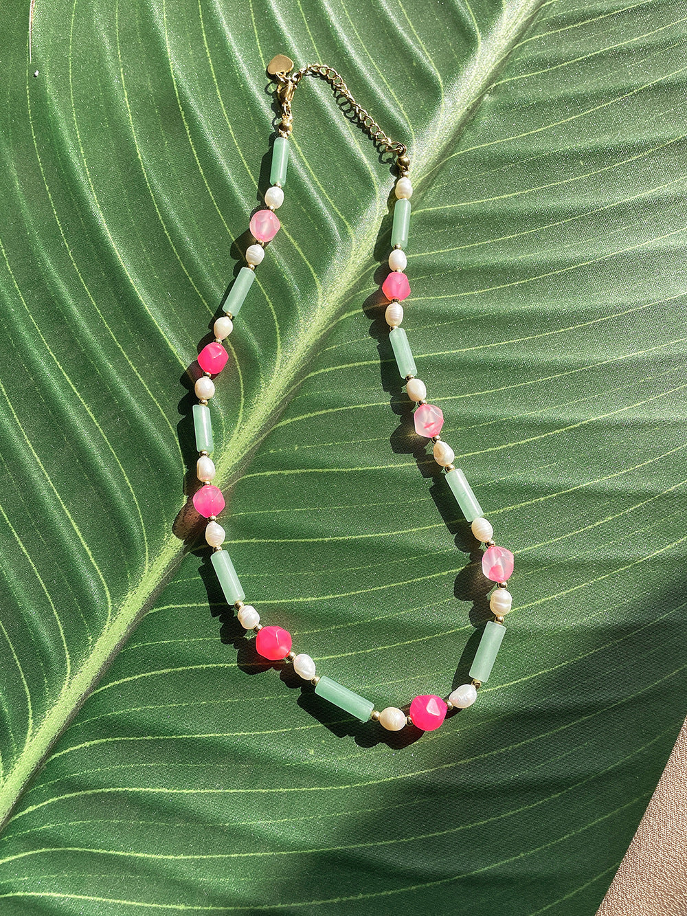 Clara Jade &amp; Pearl Beaded Necklace