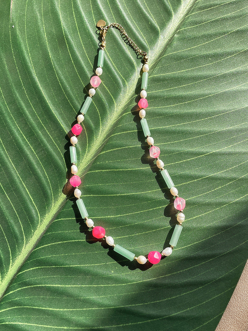 Clara Jade & Pearl Beaded Necklace