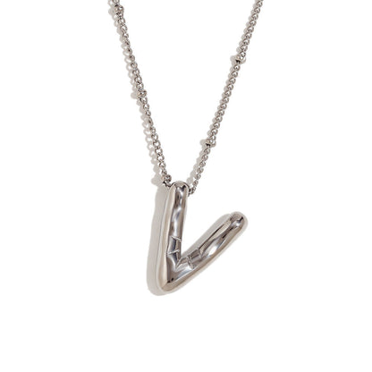 Aiyanah Glossy Bubble Letter Necklace