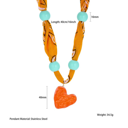 Mercedes Silk Heart Choker