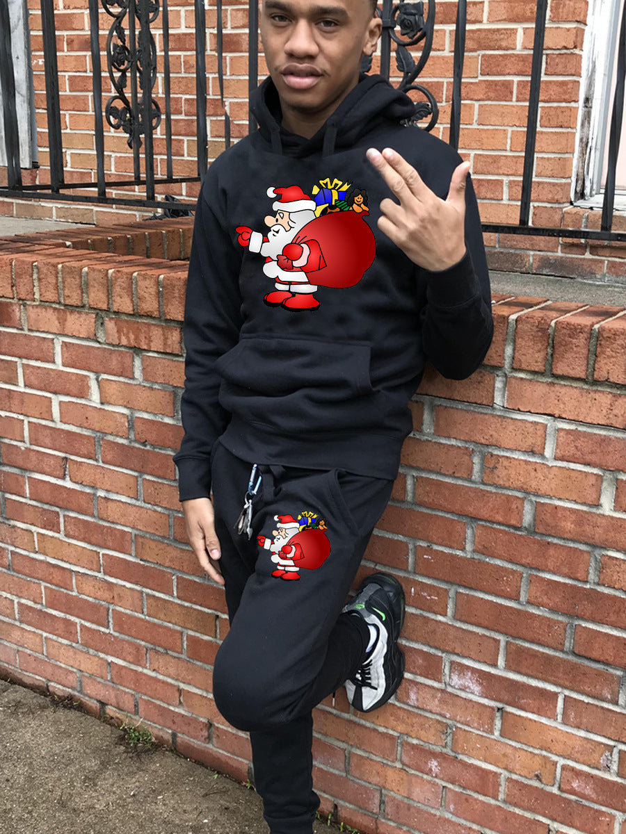 Women's Casual Sweatsuit with Festive Christmas Motif