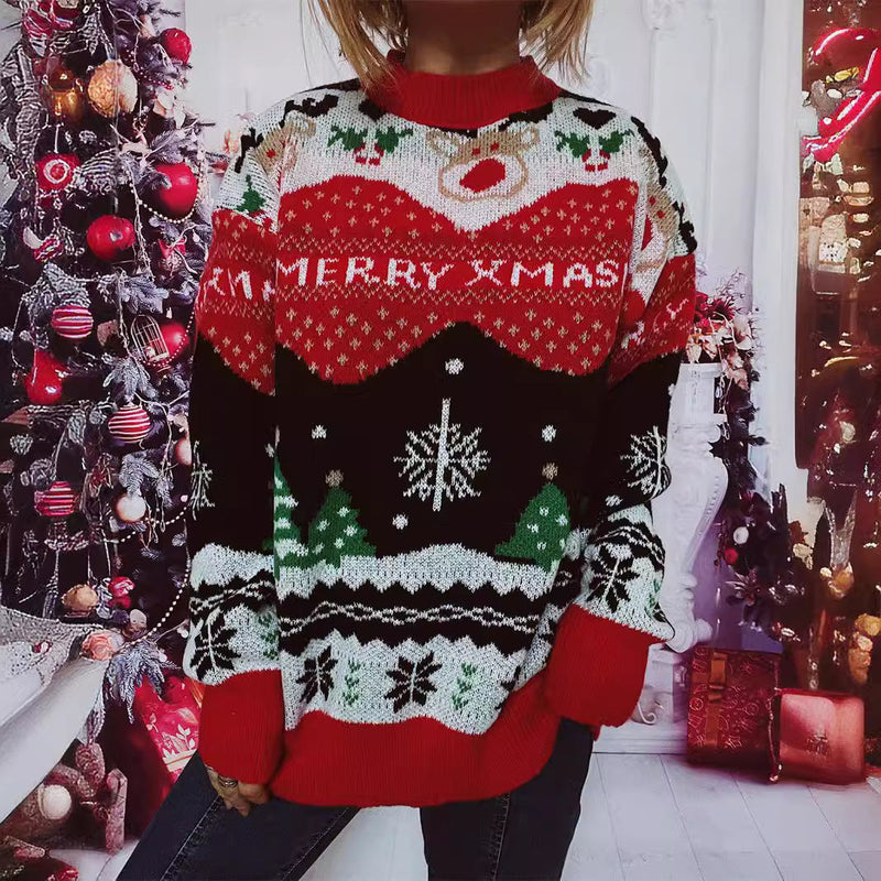 Women's Christmas Sweater with Festive Design and Cozy Cut