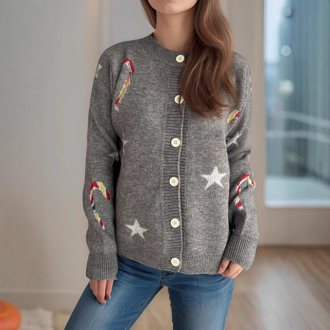 Women's Cardigan with Festive Designer Print