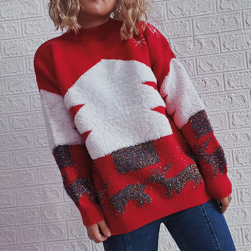 Women's Cozy Winter Sweater with Festive Design