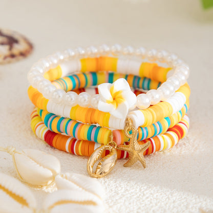 Colorful Shell & Bead Bracelet Set