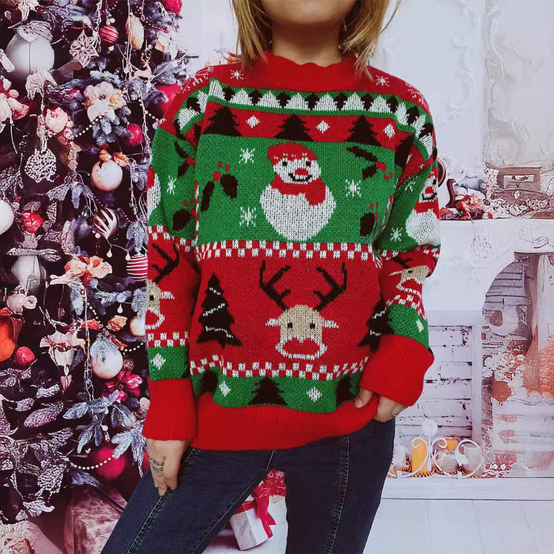 Women's Christmas Sweater with Festive Motif and Comfortable Cut