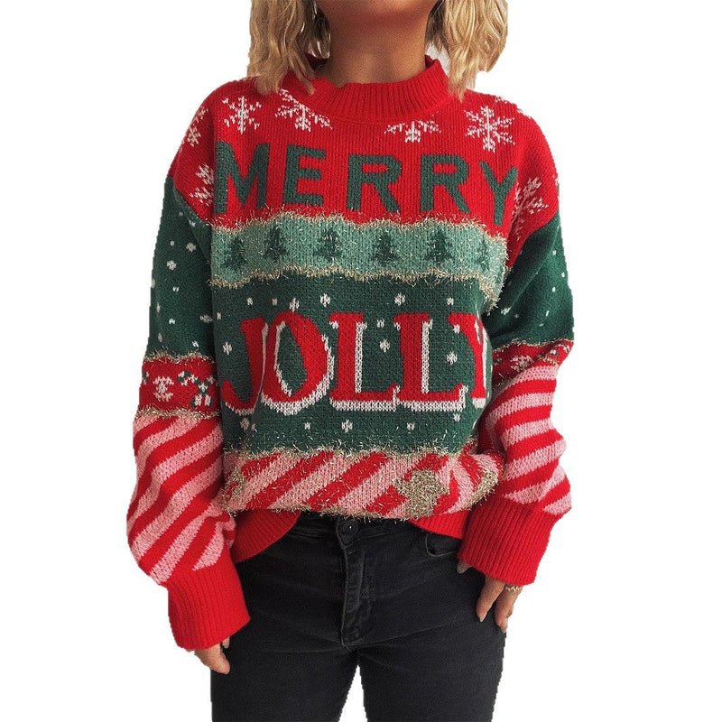Women's Christmas Sweater with Distinctive Motif and Cozy Cut R&B