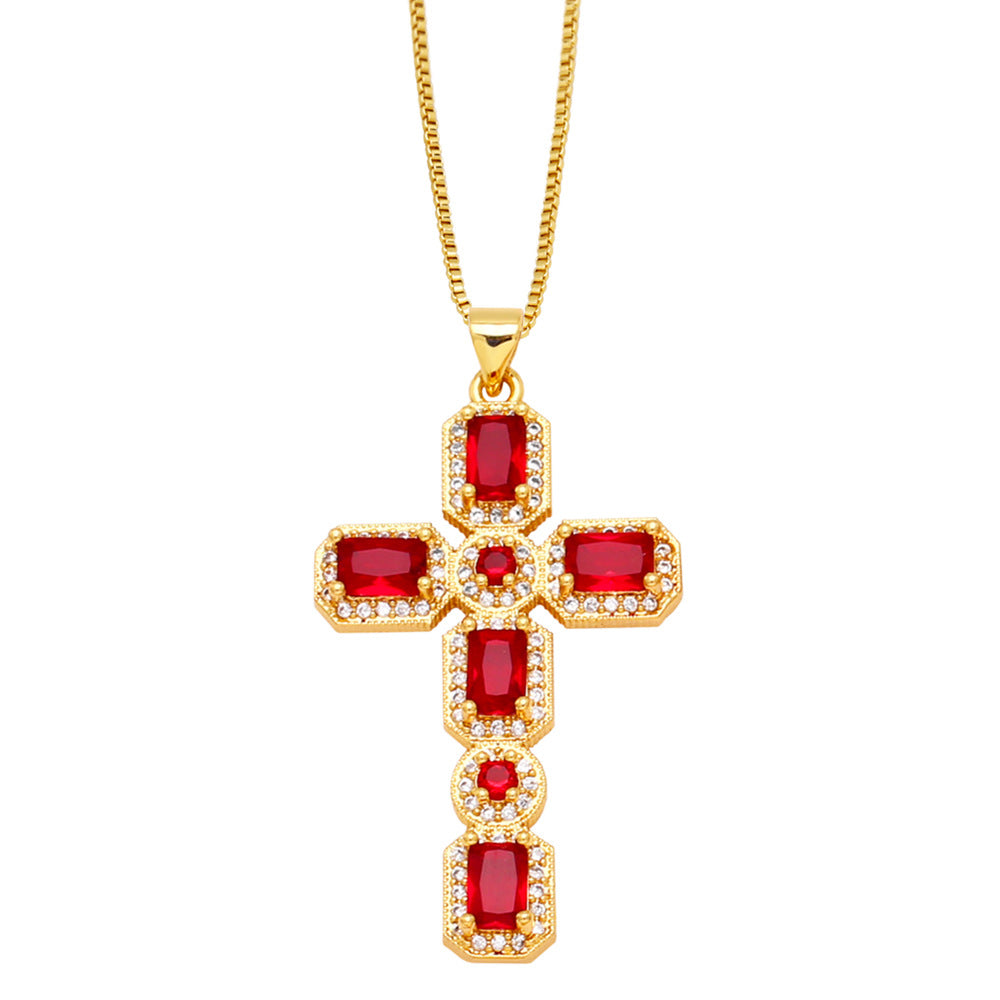Ayva Zircon Cross Necklace