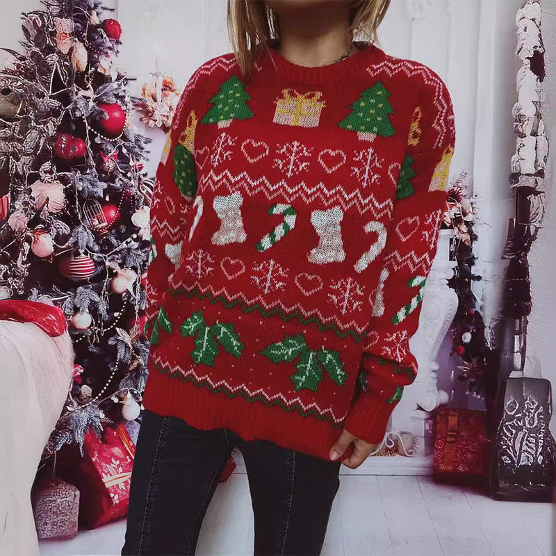 Women's Christmas Sweater with Festive Christmas Design R&B