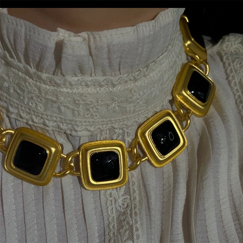 Alexis Medieval Square Link Necklace
