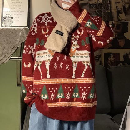 Women's Festive Winter Sweater with Christmas Motifs R&B