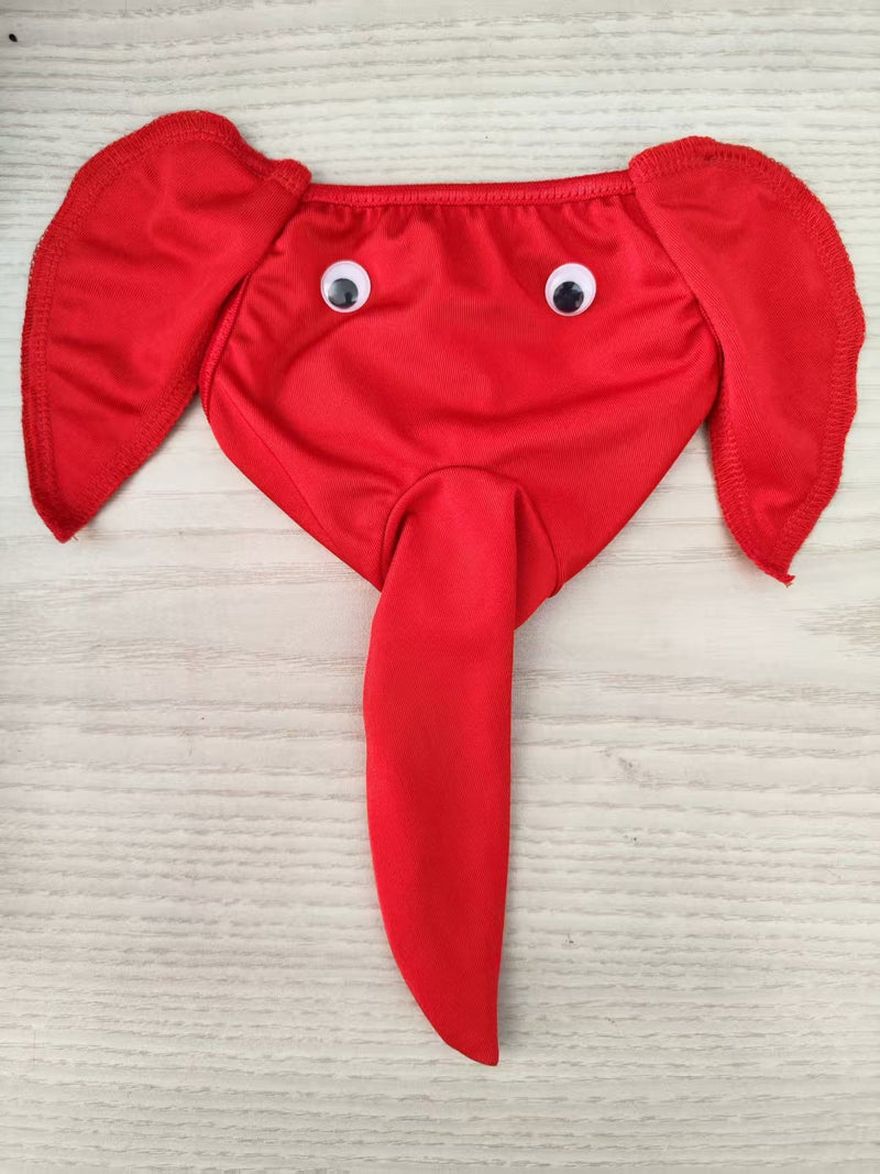 Men's Fancy Reindeer Velvet Thong with Elastic Waistband