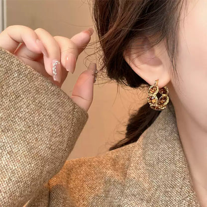 Aza Gold-plated Rhinestone Earrings