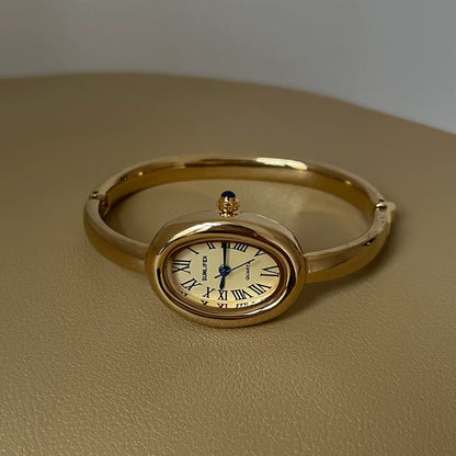 Oval Gold Bracelet Watch