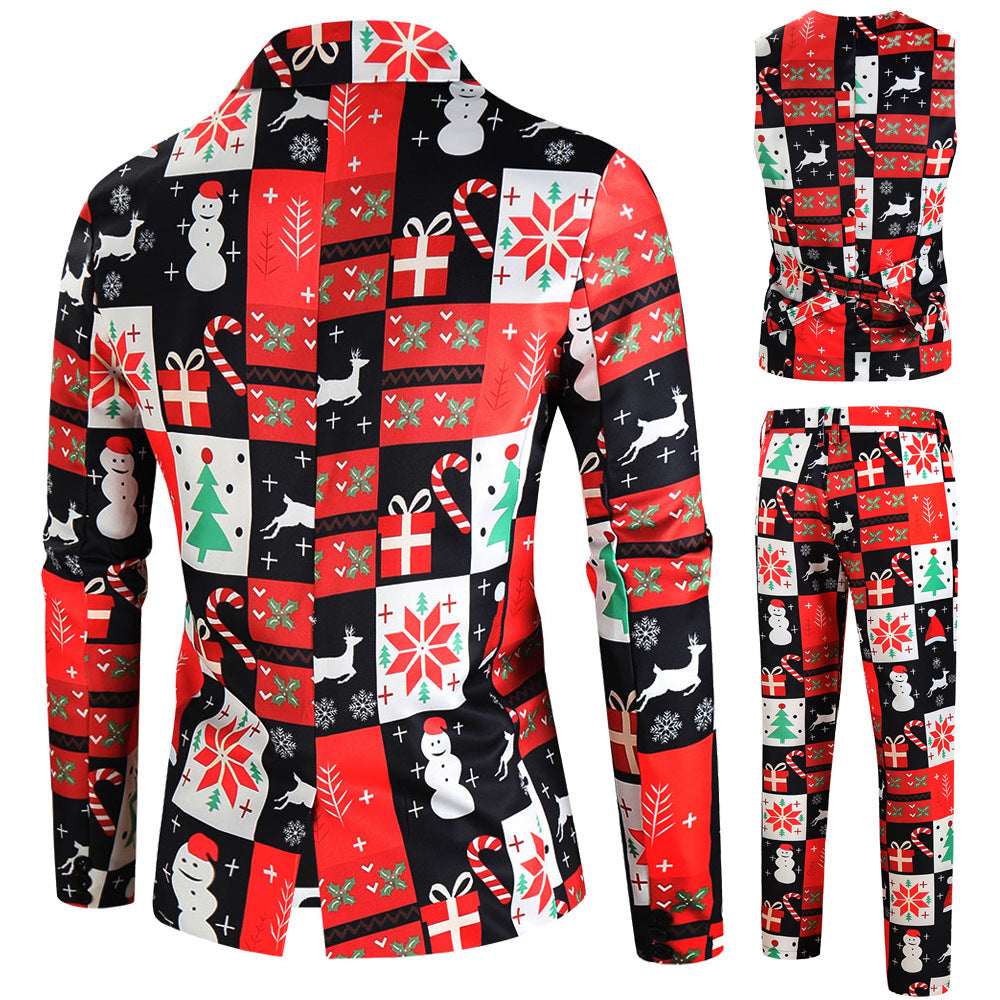 Women's Festive Suit Set with Christmas Pattern