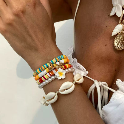 Colorful Shell & Bead Bracelet Set