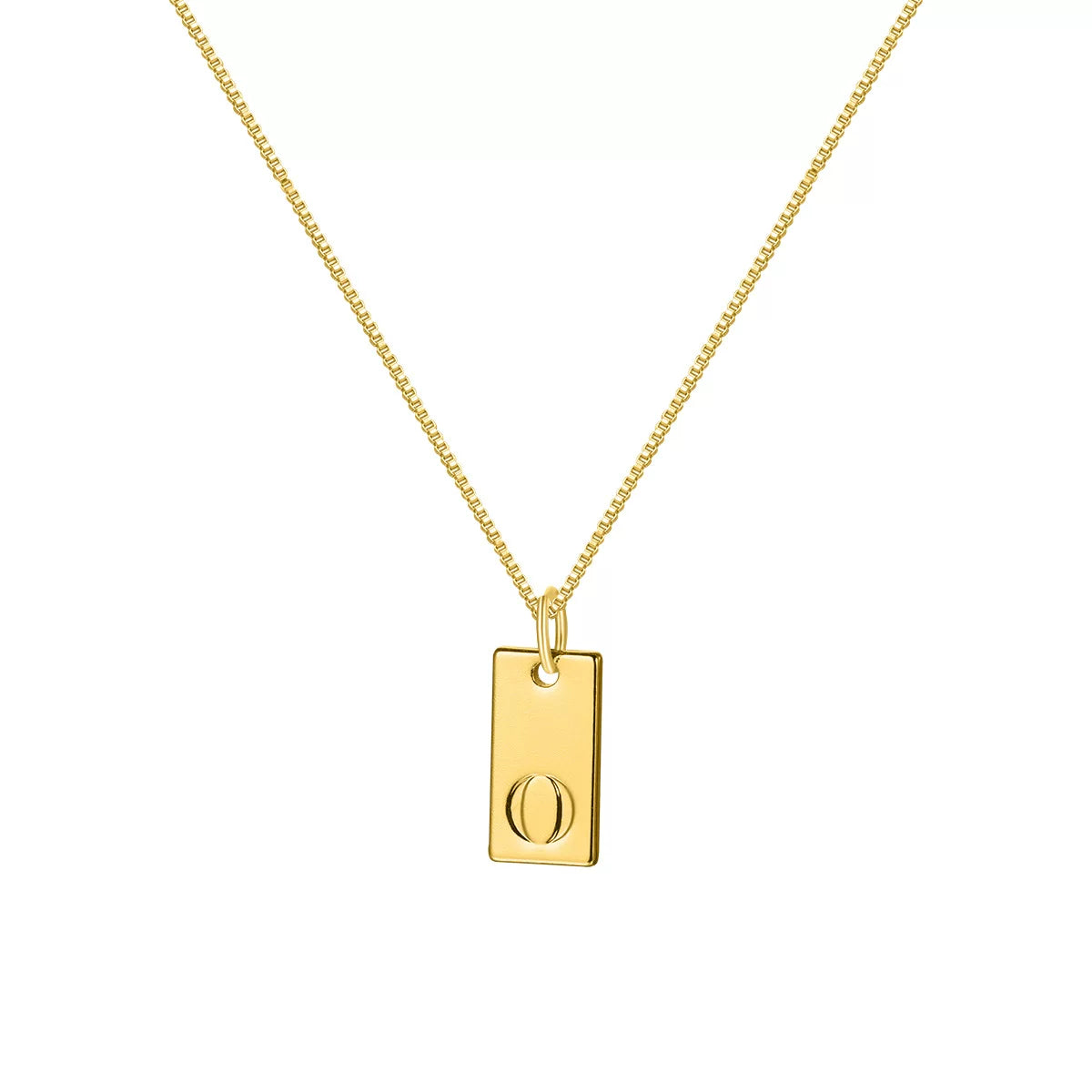 Initial Pendant Box Chain Necklace