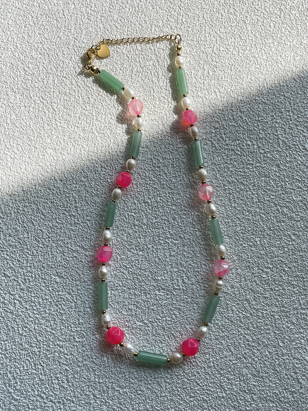 Clara Jade &amp; Pearl Beaded Necklace