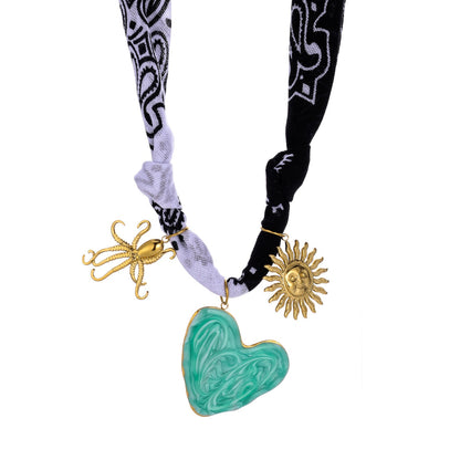 Mercedes Silk Heart Choker