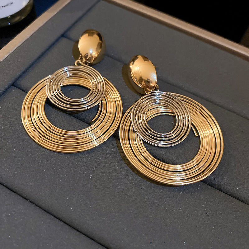 Cambri Layered Geometric Drop Earrings