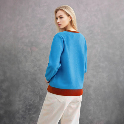 Women's Fleece Sweater with Christmas Motif