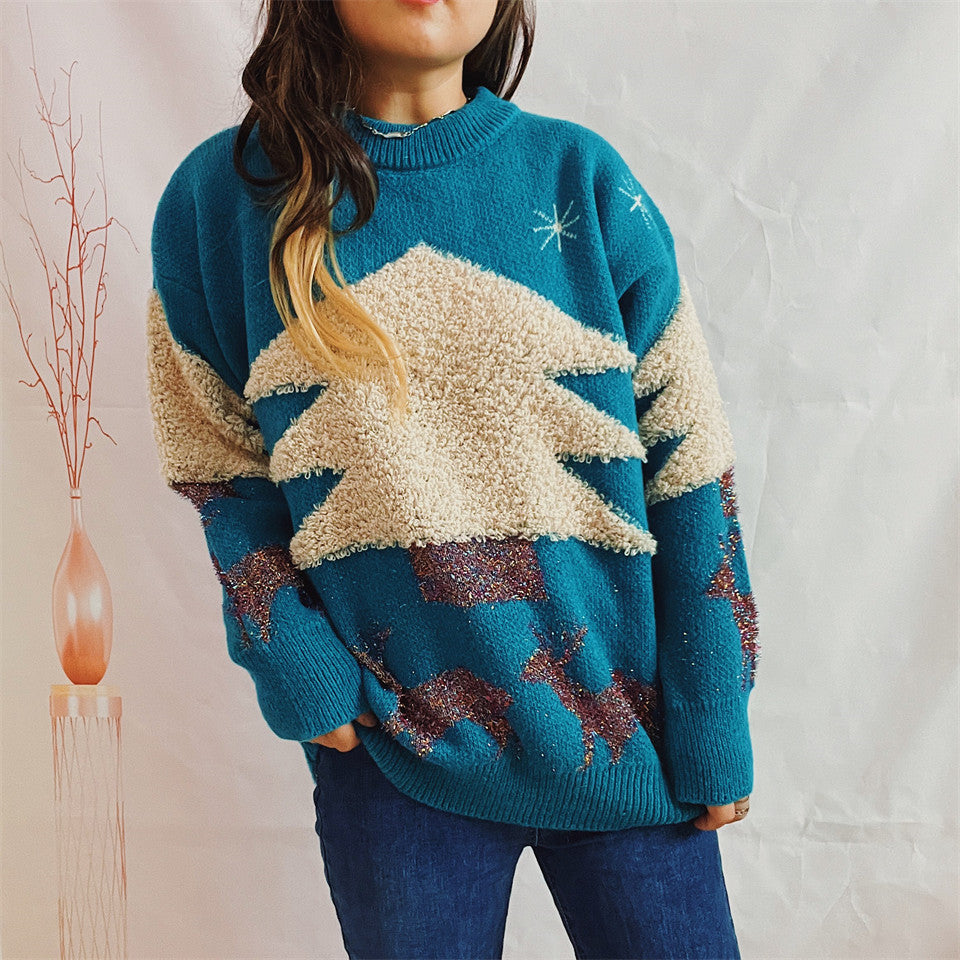 Women's Cozy Winter Sweater with Festive Design