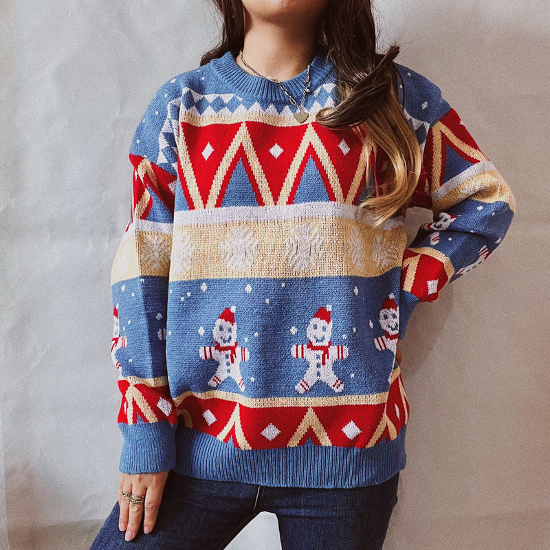 Women's Festive Winter Sweater with Vibrant Christmas Design