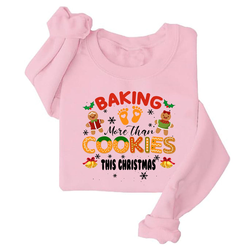 Women's Sweatshirt with Soft Fleece Lining and Cheerful Christmas Print
