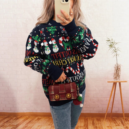 Women's Christmas Sweater with Nordic Design and Festive Motifs R&B