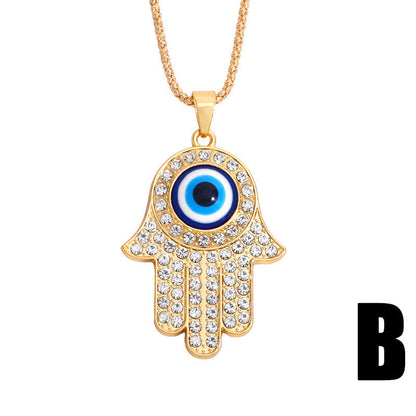 Baylee Hamsa Evil Eye Necklace