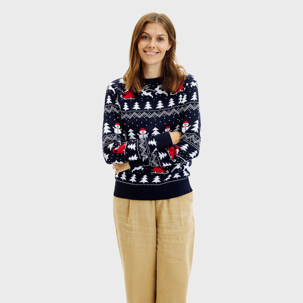 The Stylish Christmas Sweater Navy Women's