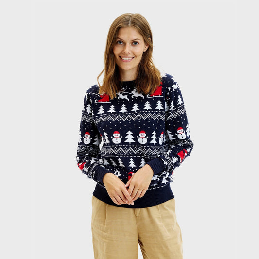 The Stylish Christmas Sweater Navy Women's
