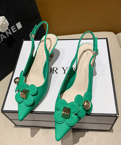 Orange Pointed Toe Sequined Splicing Stiletto Sandals