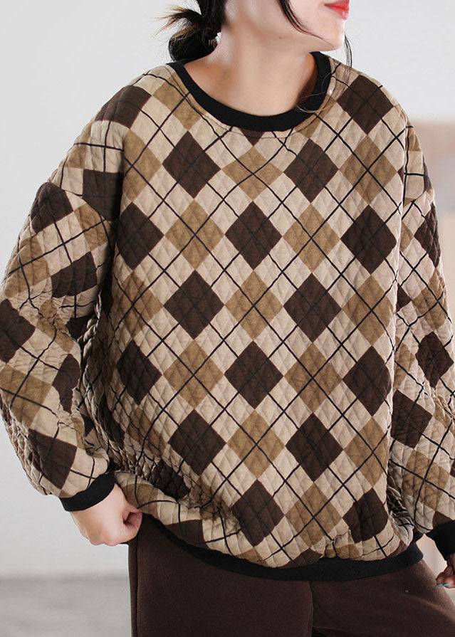 Organic Color Block O-neck Print Pullover Sweatshirt Winter