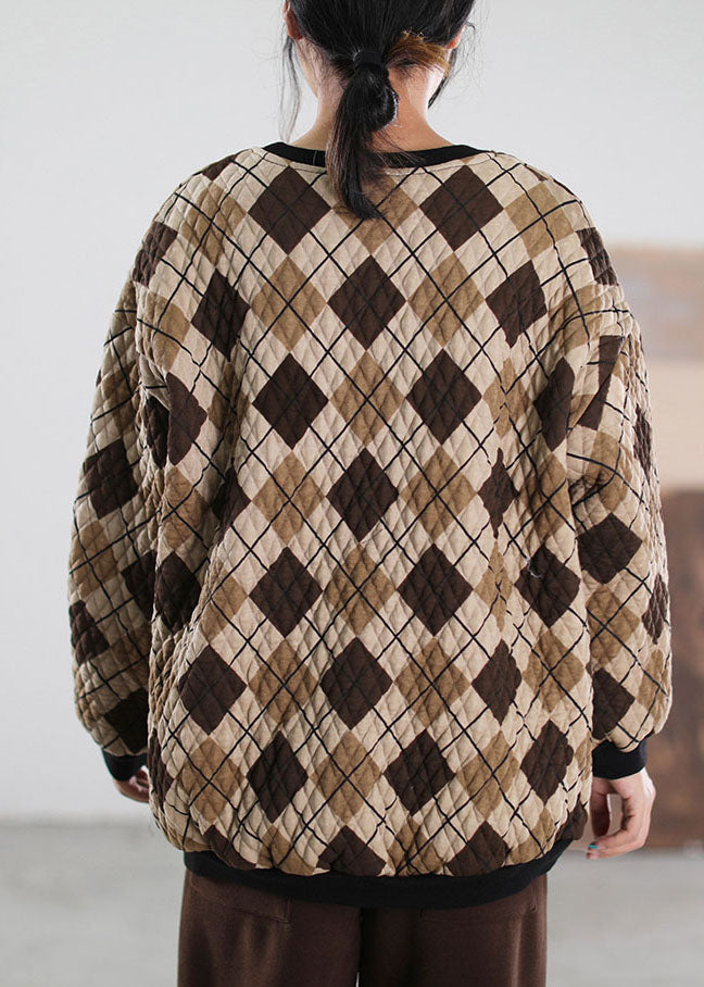 Organic Color Block O-neck Print Pullover Sweatshirt Winter