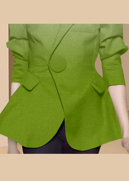 Organic Green Button Peter Pan Collar Western-style Clothes Coat Long Sleeve