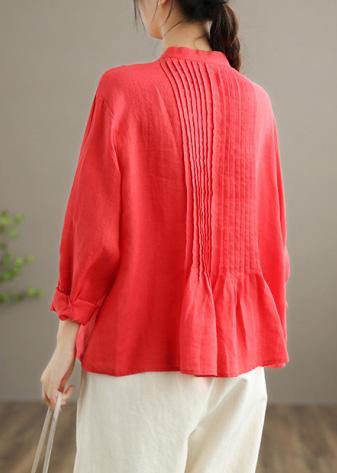 Organic White-bird Linen Shirt Tunics Women Ramie Blouse