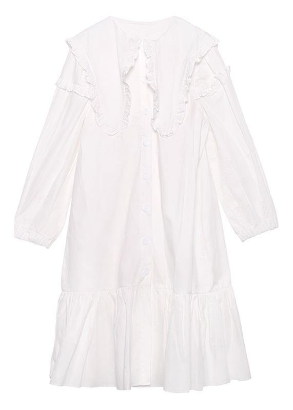 Organic Black Cotton Clothes Shirt Art Ruffles Dress