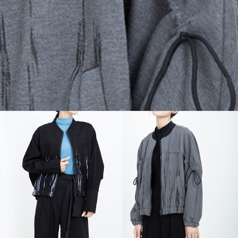 Organic Elastic Hem Prints Clothes for Black Daily Coats