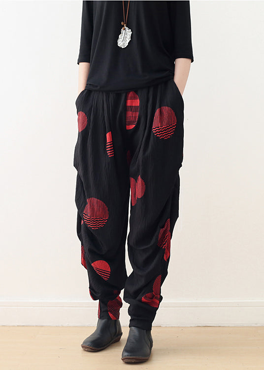 Organic Harem Pants Cotton Clothes Shape Red Loose Pants Spring