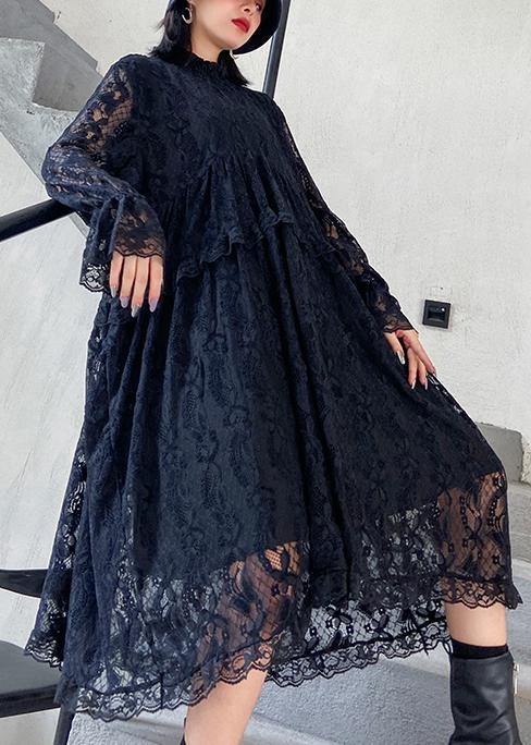 Organic Lace Ruffles Quilting Clothes Photography Black Dresses