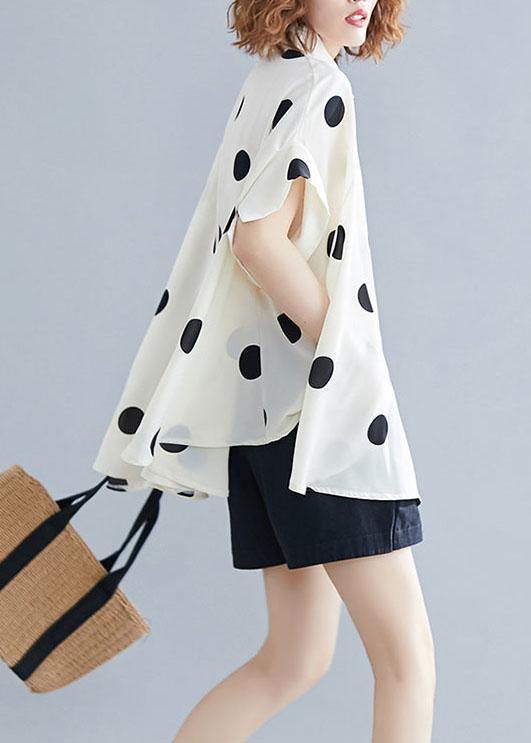 Organic Lapel Ruffles Box Top Christmas Gifts Nude Dotted Blouse