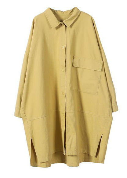 Organic Lapel Side Open Spring Clothes for Inspiration Yellow Dresses