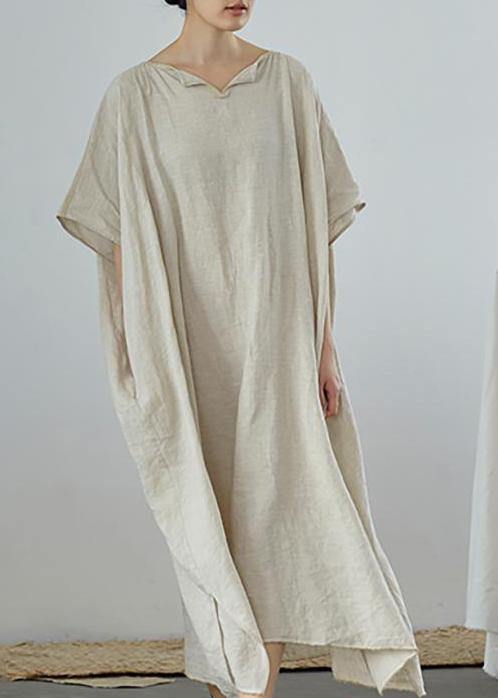 Organic Linen Long Shirts Ultra-loose Pure Color Graceful Linen Dress