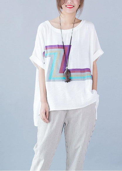 Organic O Neck Linen Tops Blouses Photography White Blouses Summer