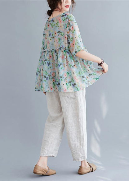 Organic V Neck Ruffles Summer Tops Ideas Blouse