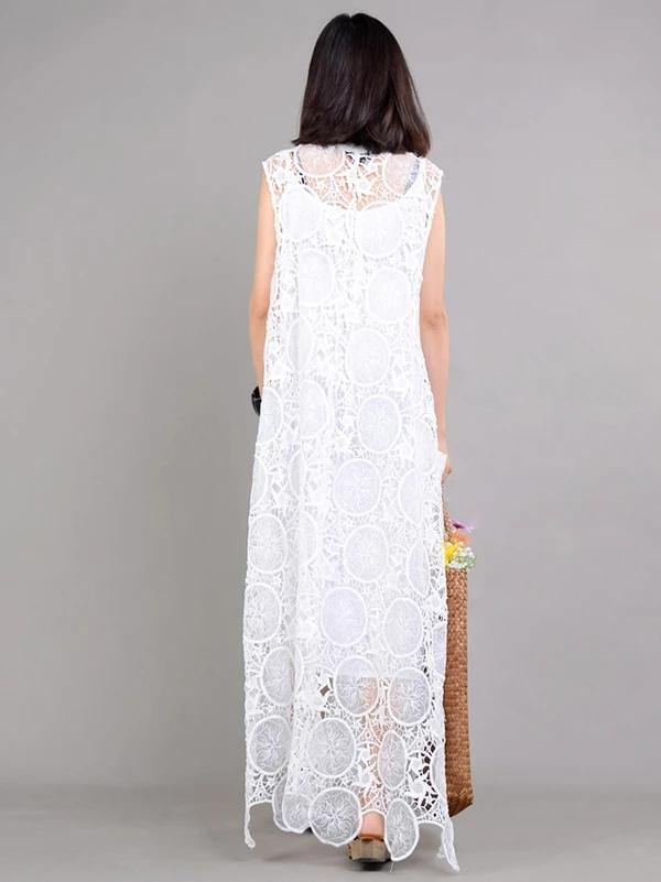 Organic White Clothes for Pockets Asymmetric Kaftan Summer Dresses