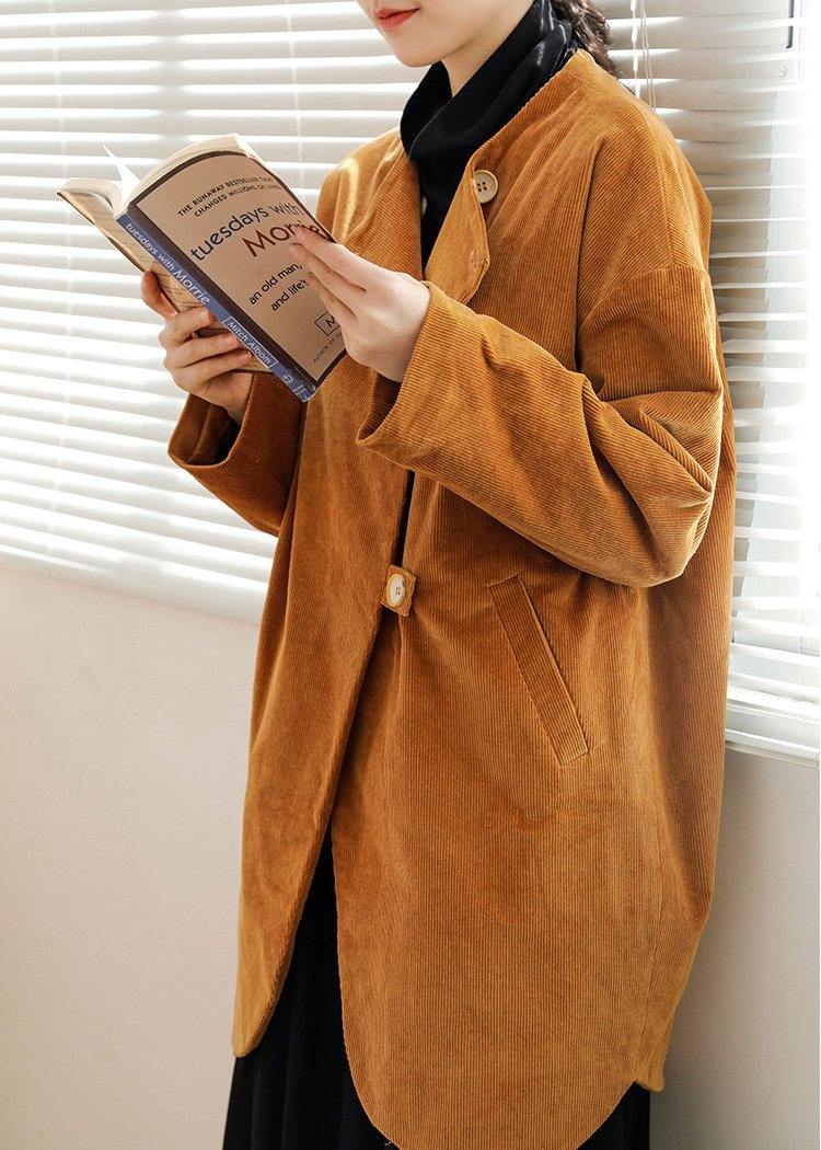 Organic Yellow Tunic Coats Photography Button Coat