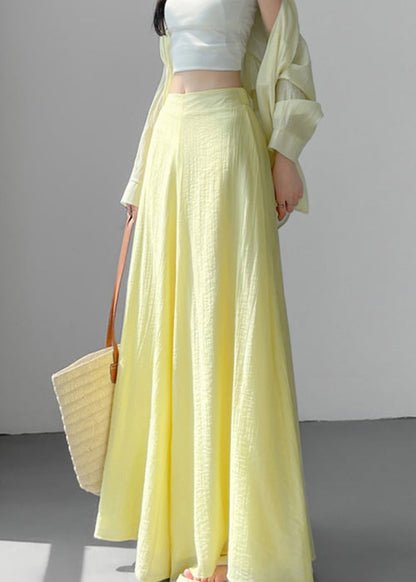 Original Blue High Waist Cotton Wide Leg Pants Summer